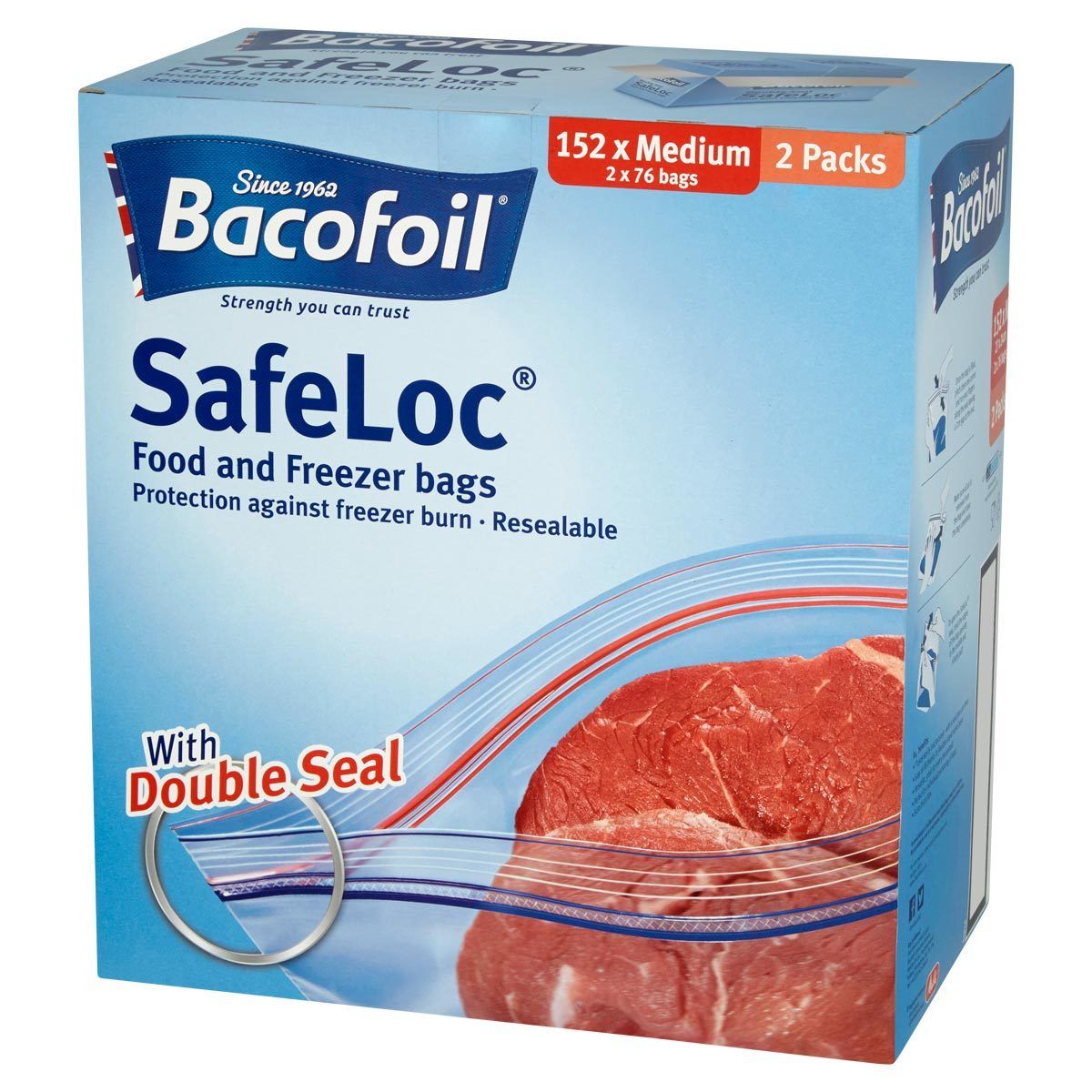Bacofoil Safeloc® Food and Freezer Medium Bags,152 Pack - McGrocer