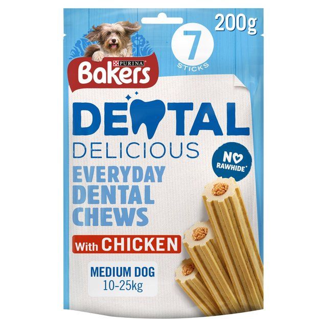 Bakers Dental Delicious Medium Chicken Dog Chews   200g - McGrocer