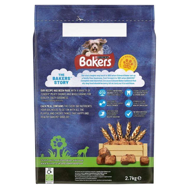 Bakers Meaty Meals Chicken Dry Dog Food    2.7kg - McGrocer