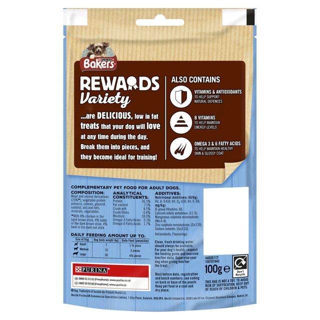 Bakers Rewards Dog Treat Mixed Variety   100g - McGrocer
