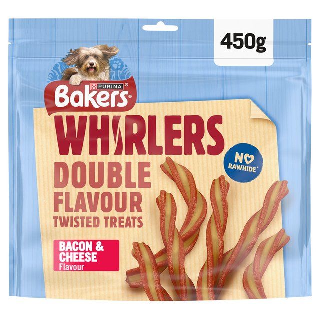 Bakers Whirlers Bacon and Cheese Dog Treats   450g - McGrocer
