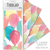 Balloons Pastel Tissue Paper   4 per pack - McGrocer