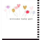 Balloons Welcome New Baby Girl Card - McGrocer