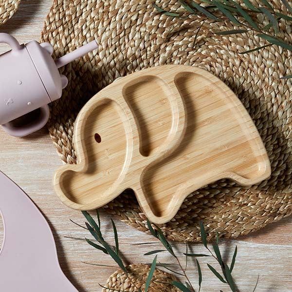 Bambino Bamboo & Silicone Elephant  Base Plate - McGrocer