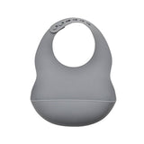 Bambino Silicone Feeding Set Bib, Bowl & Spoon Blue/Grey - McGrocer