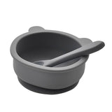 Bambino Silicone Feeding Set Bib, Bowl & Spoon Blue/Grey - McGrocer