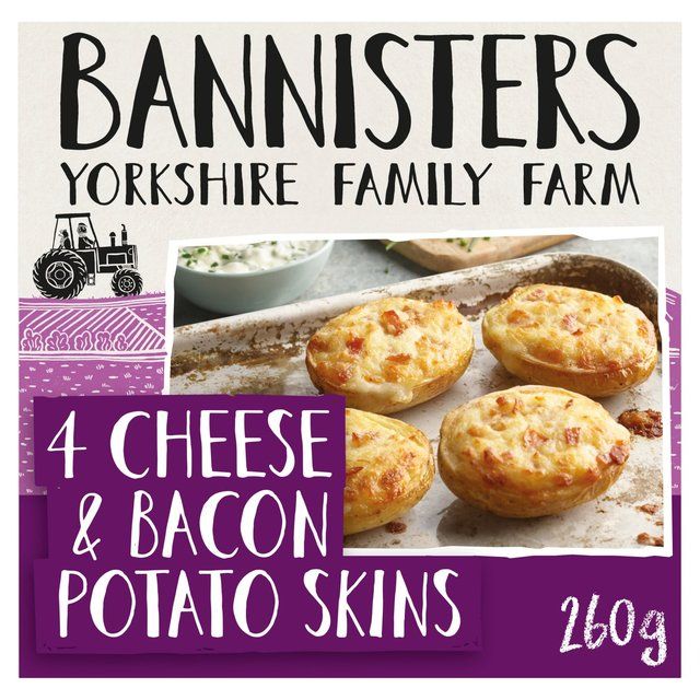 Bannisters Farm 4 Cheese & Bacon Baked Potato Skins   260g - McGrocer