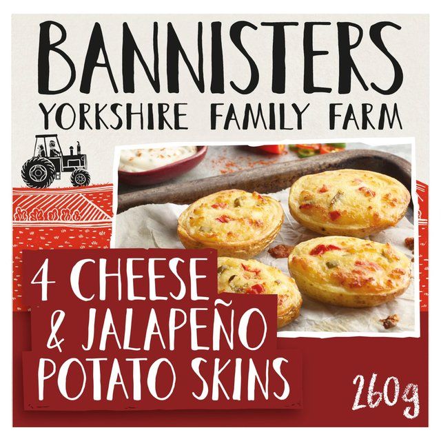 Bannisters Farm 4 Cheese & Jalapeno Baked Potato Skins   260g - McGrocer