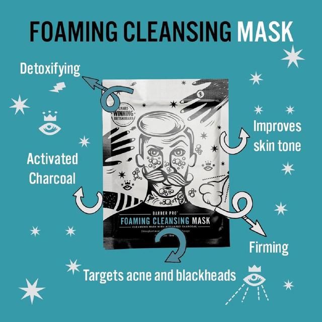 BARBER PRO Charcoal Face Mask Foaming & Cleansing   30g - McGrocer