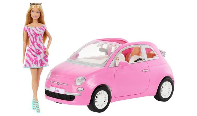 Barbie Doll & Fiat 500 Vehicle Toy Car Playset - McGrocer