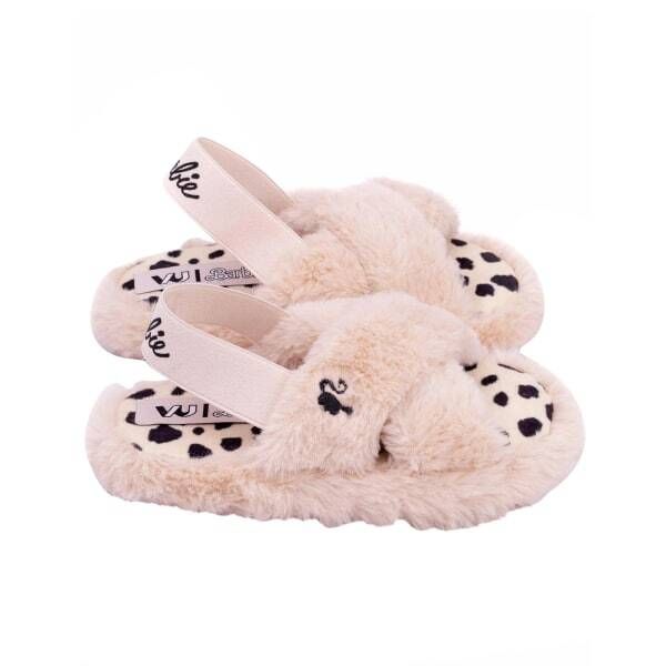 Barbie Girls Faux Fur Slip-on Slippers (12) - McGrocer