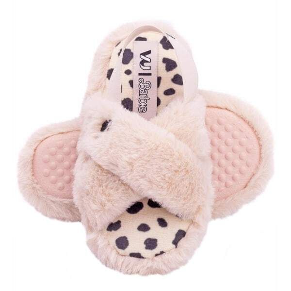 Barbie Girls Faux Fur Slip-on Slippers (12) - McGrocer