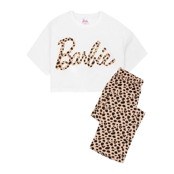 Barbie Womens Animal Print Pyjama Set (L) - McGrocer