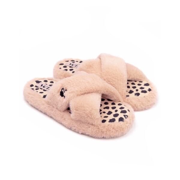 Barbie Womens Crossover Fluffy Slippers (3-4) - McGrocer
