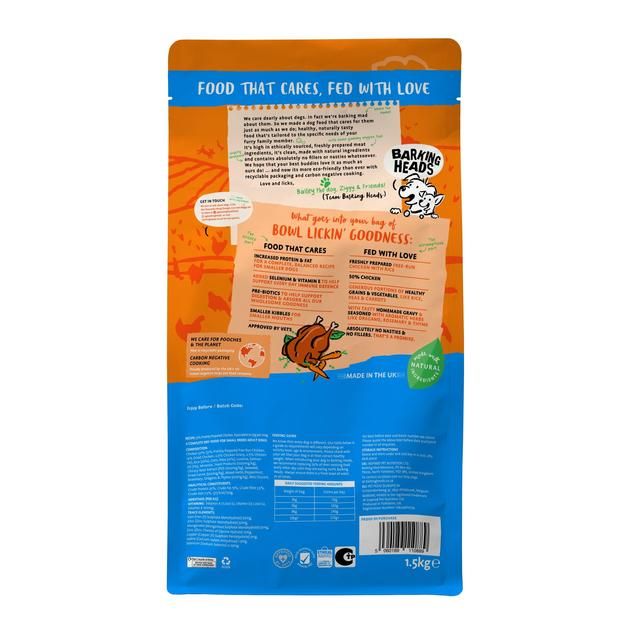 Barking Heads Little Paws Bowl Lickin' Goodness Chicken Dry Dog Food   1.5kg - McGrocer