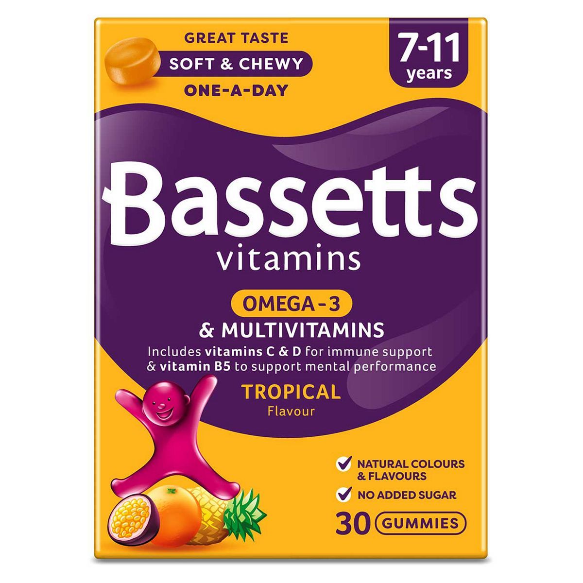 Bassetts Multivitamins Tropical Flavour Soft & Chewies 7-11 Years - 30 - McGrocer