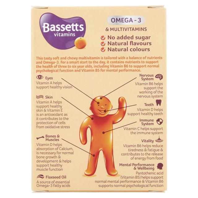 Bassetts Orange Omega 3 & Multivitamins 3-6yrs    30 per pack - McGrocer