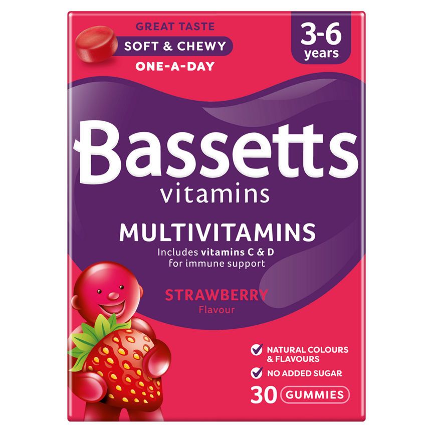 Bassetts Vitamins Multivitamins Strawberry Flavour 3-6 Years Soft & Chewies - McGrocer