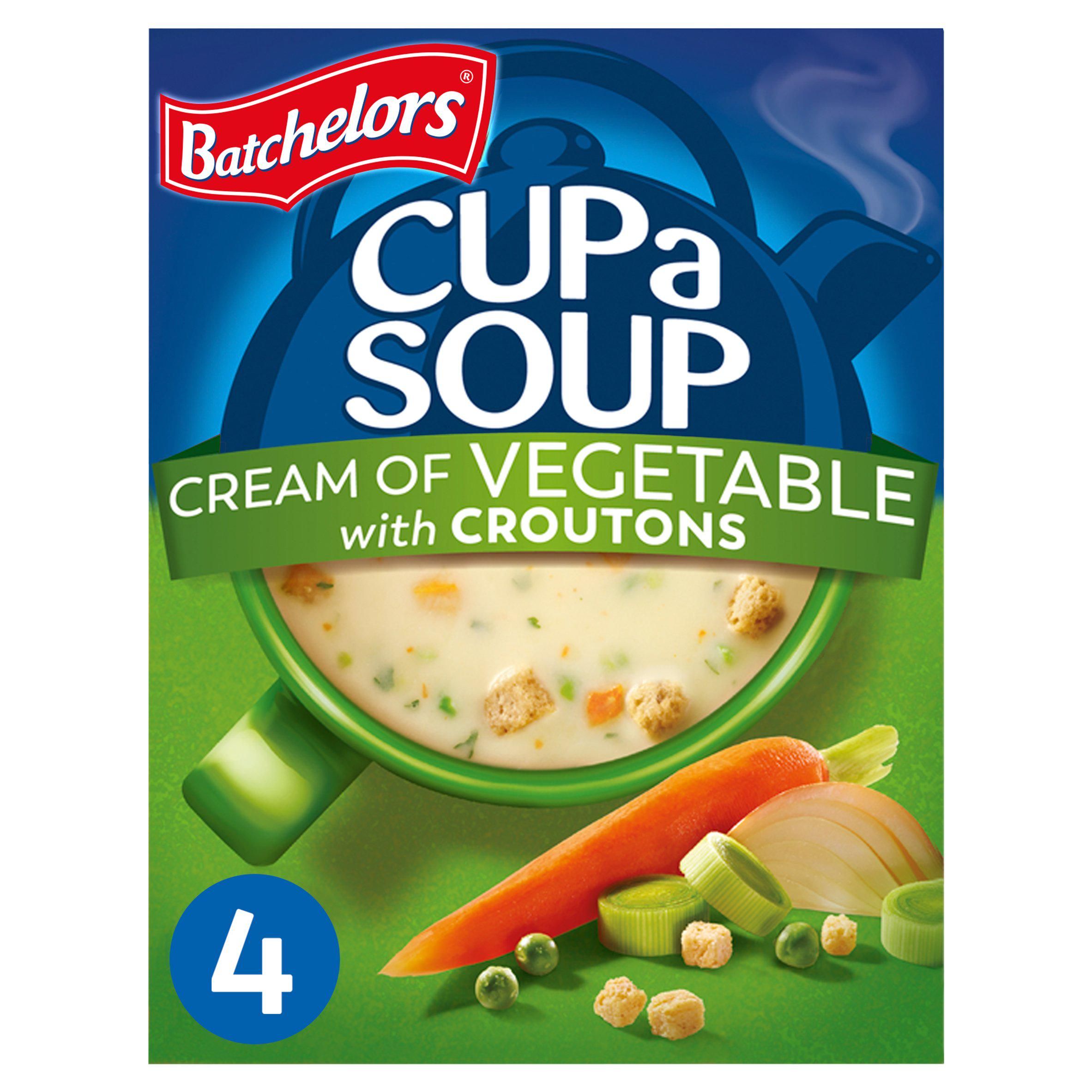 Batchelors Cup a Soup, Cream of Vegetable with Croutons x4 122g - McGrocer