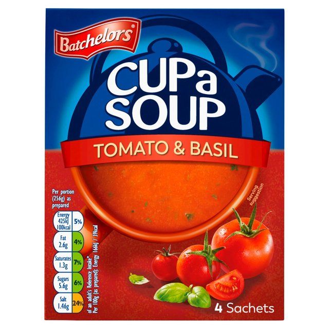 Batchelors Cup A Soup Tomato & Basil   4 x 26g - McGrocer