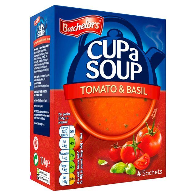 Batchelors Cup A Soup Tomato & Basil   4 x 26g - McGrocer