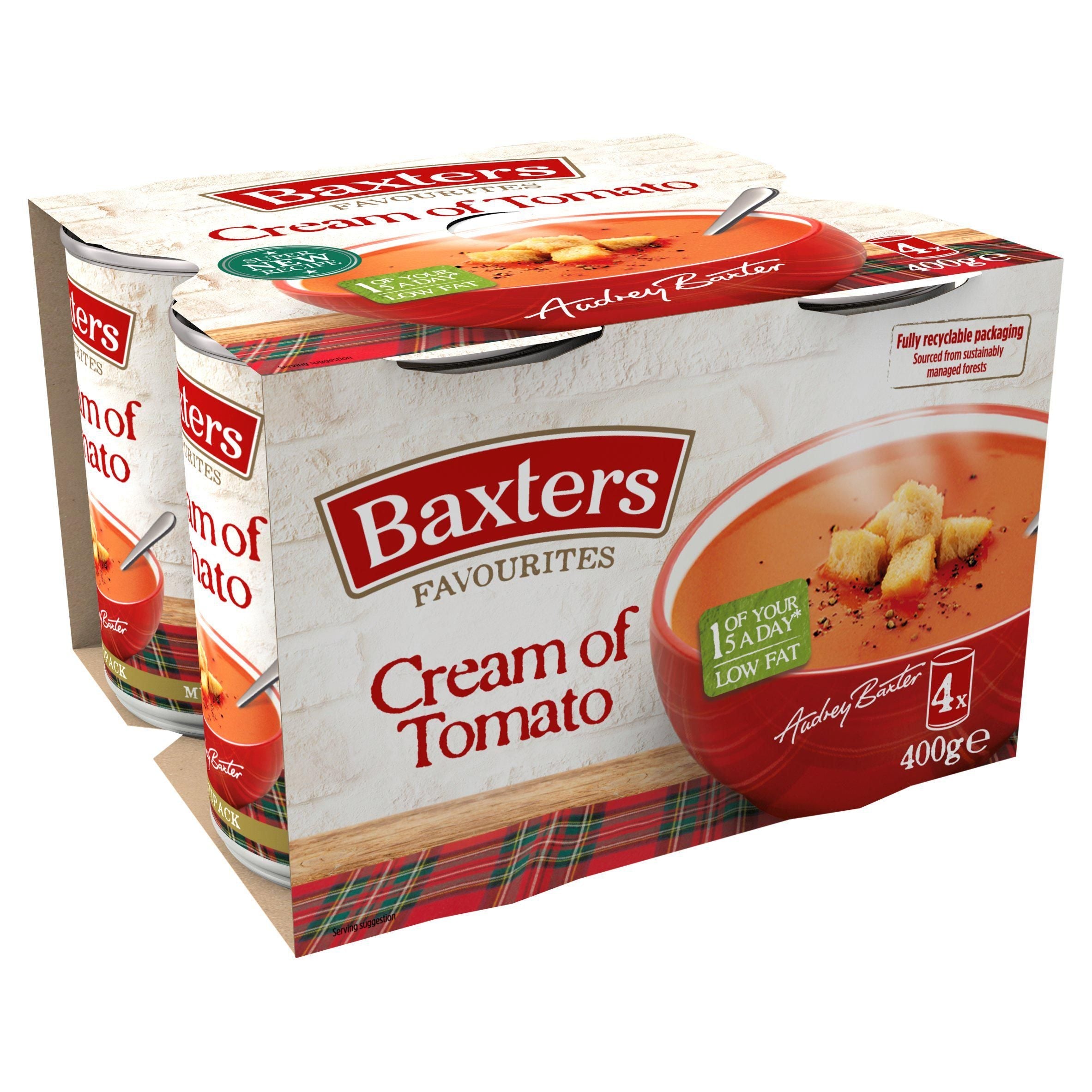 Baxters Favourites Cream of Tomato 4x400g - McGrocer