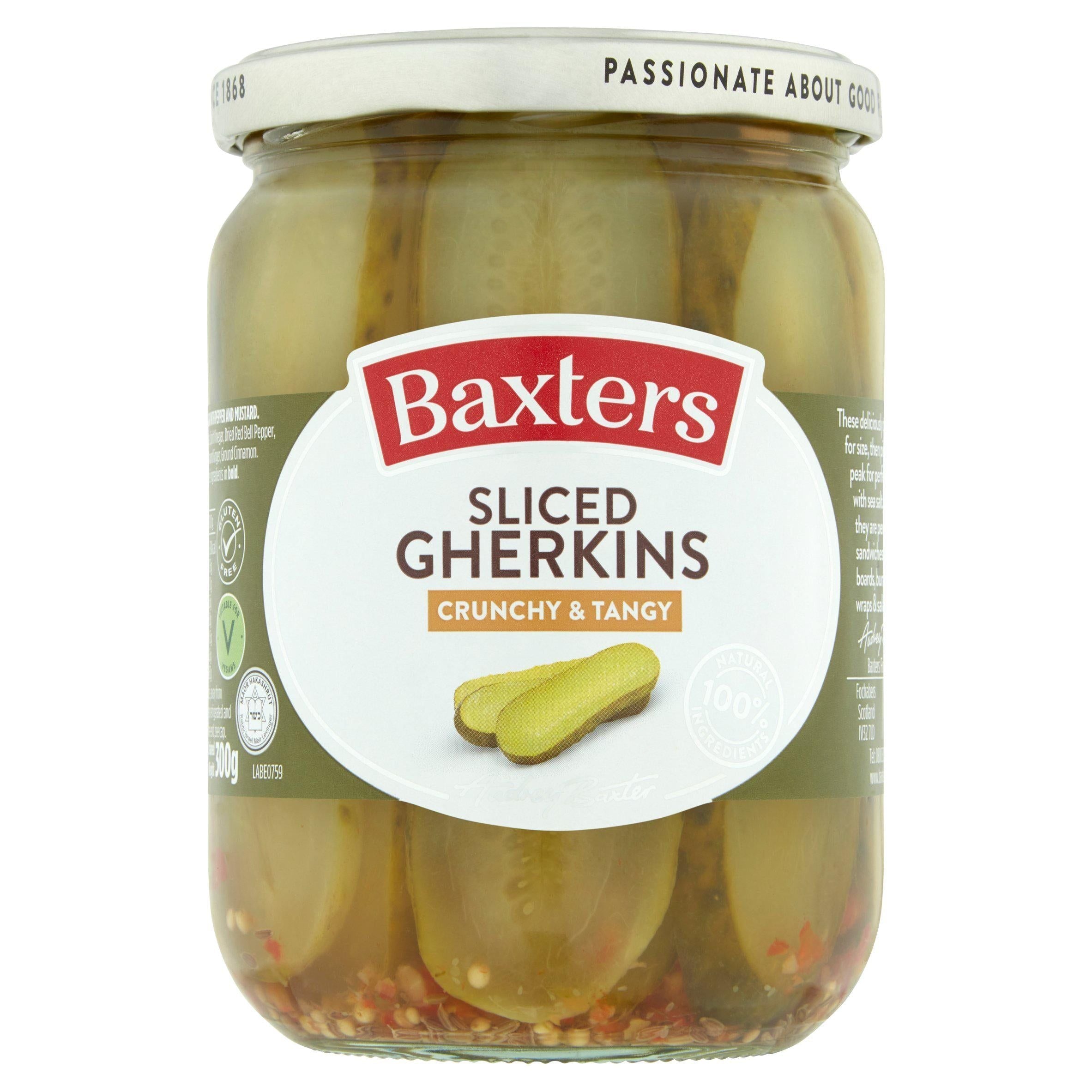 Baxters Sliced Gherkins Crunchy & Tangy 540g - McGrocer