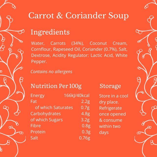 Bay's Kitchen Carrot & Coriander Soup   300g - McGrocer