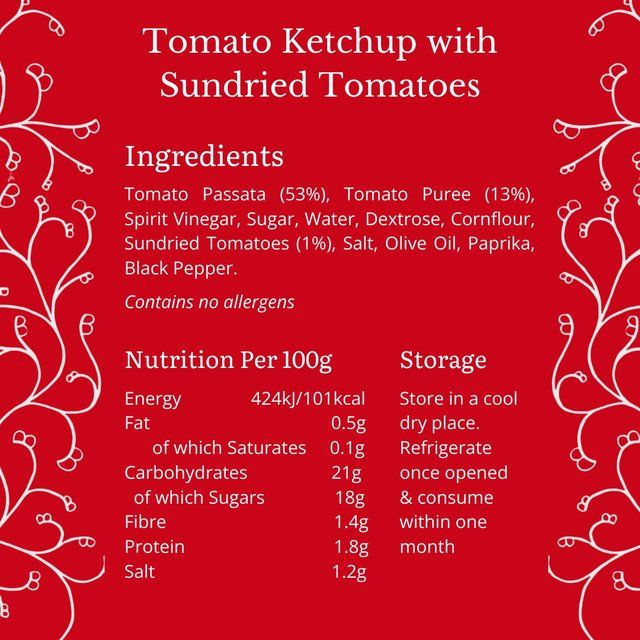 Bay's Kitchen Tomato Ketchup with Sundried Tomatoes   270g - McGrocer