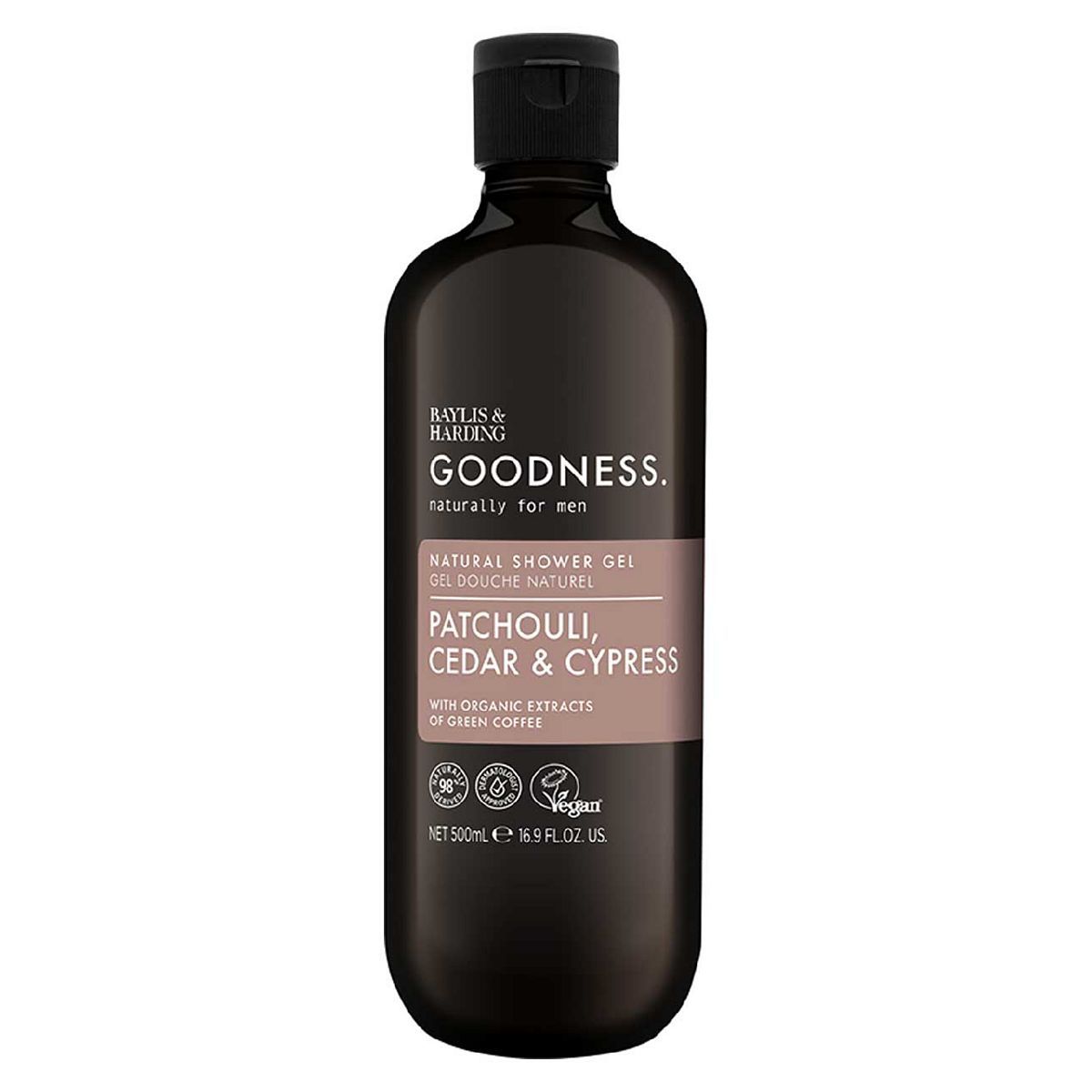 Baylis & Harding Goodness Patchouli Cedar & Cypress Natural Shower Gel 500ml - McGrocer