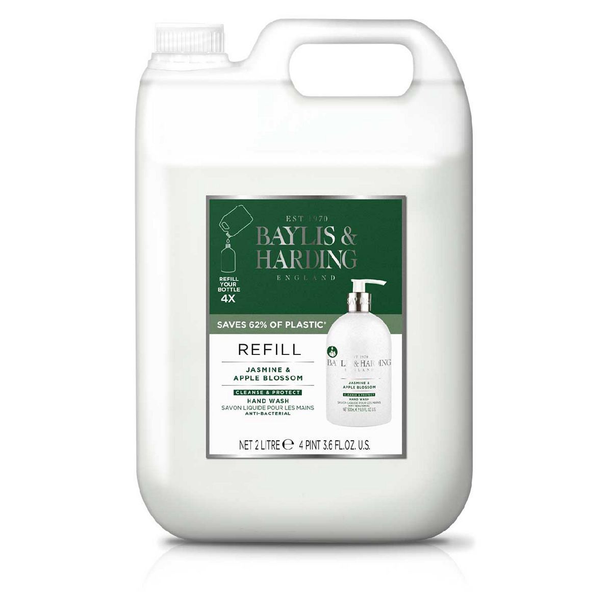 Baylis & Harding Jasmine & Apple Blossom Anti-Bacterial Hand Wash 2 Litre Refill - McGrocer