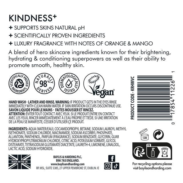 Baylis & Harding Kindness+ Vitamin C Brighten/Glow Hand Wash   500ml - McGrocer