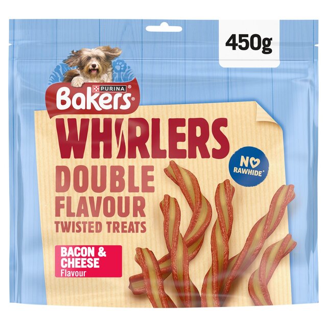 Bakers Whirlers Bacon and Cheese Dog Treats   450g - McGrocer