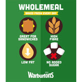 Warburtons Wholemeal Sliced Medium   800g - McGrocer