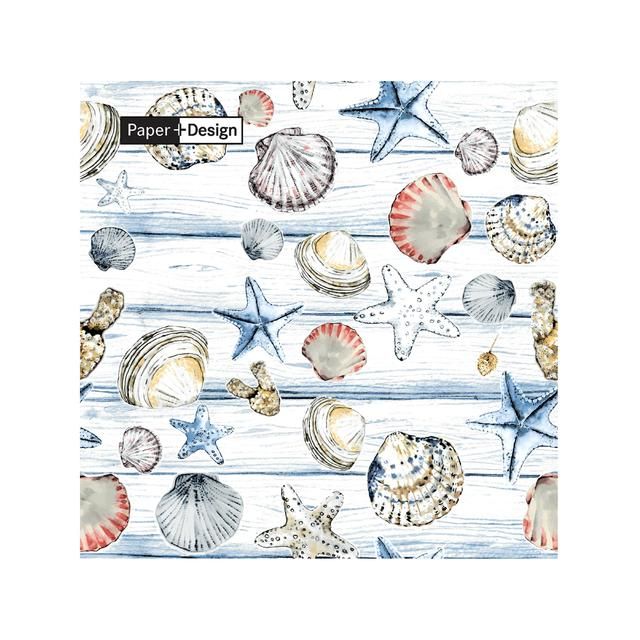 Beach Shells 33cm 3ply Napkins   20 per pack - McGrocer