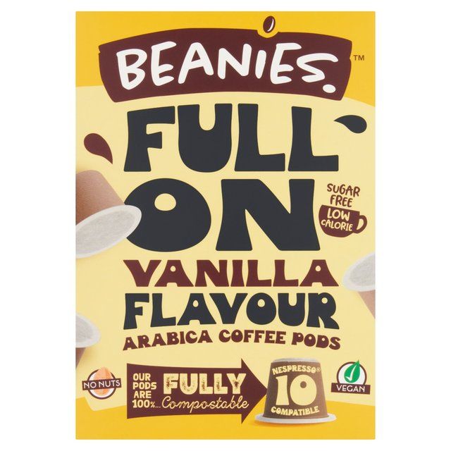 Beanies Vanilla Flavoured Fully Compostable Coffee Pods   10 per pack - McGrocer