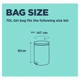 BEAST Incredibly Tough Drawstring Bin Bags 70L   10 per pack - McGrocer