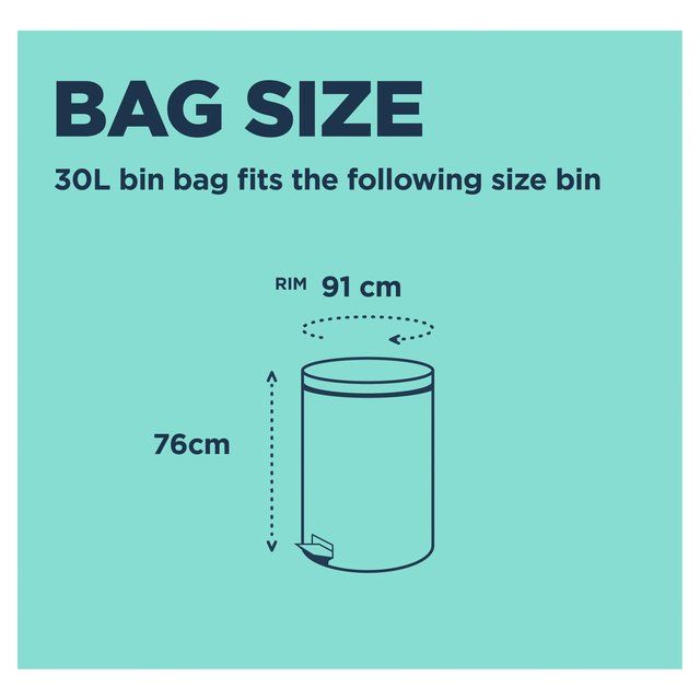 BEAST Incredibly Tough Tall and Slim Drawstring Pedal Bin Bags 30L   10 per pack - McGrocer