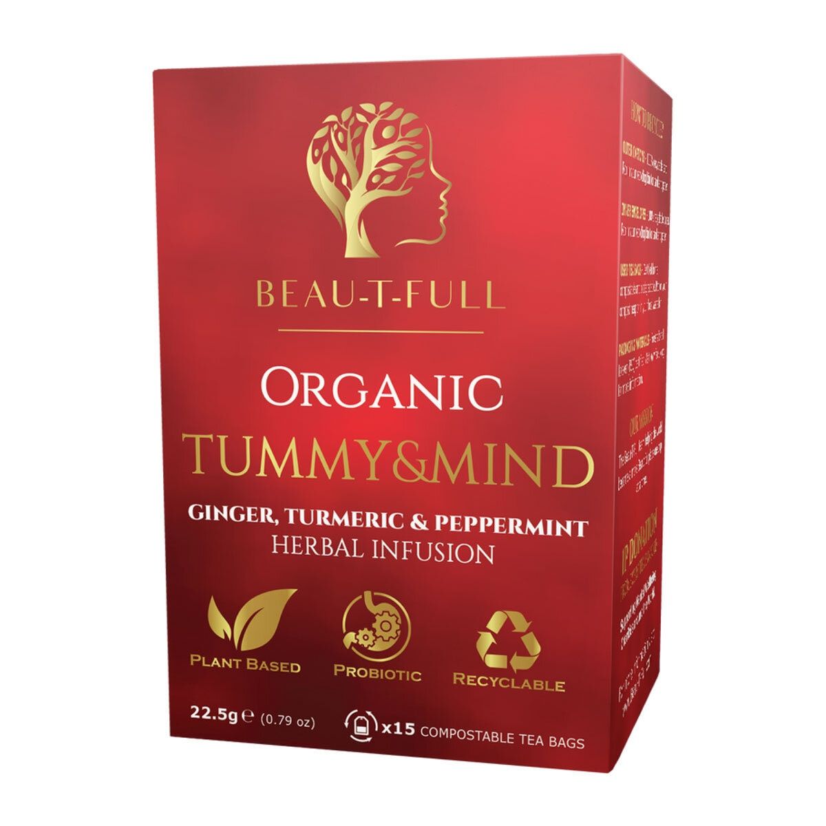 Beau-T-Full Tea Organic Tummy & Mind Tea Bags, 6 x 15 Pack - McGrocer