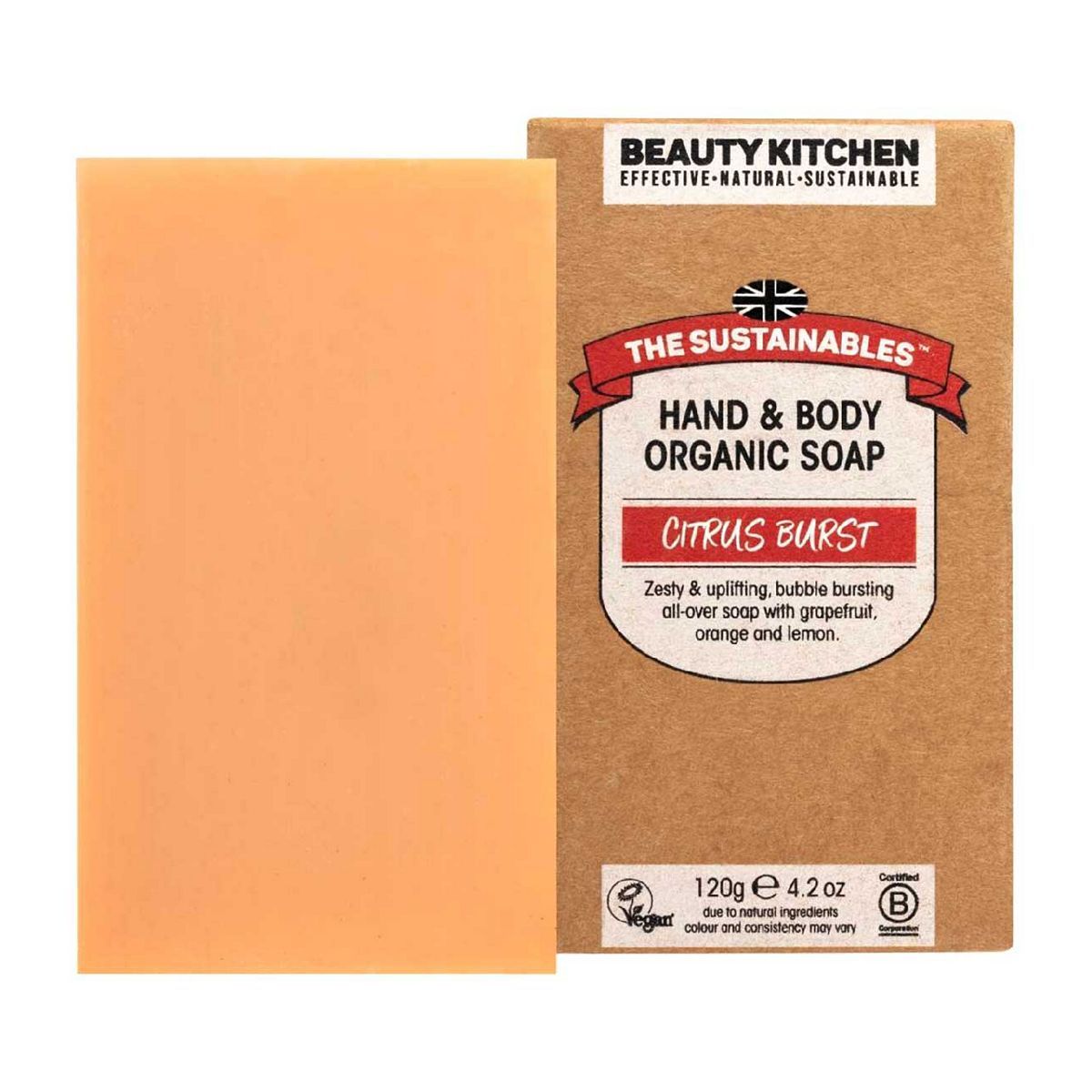 Beauty Kitchen The Sustainables Citrus Burst Organic Vegan Soap Bar 120g - McGrocer