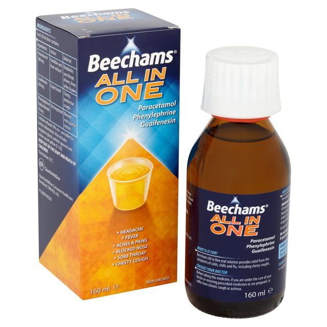 Beechams All in One Cold & Flu Liquid Medicine   160ml - McGrocer