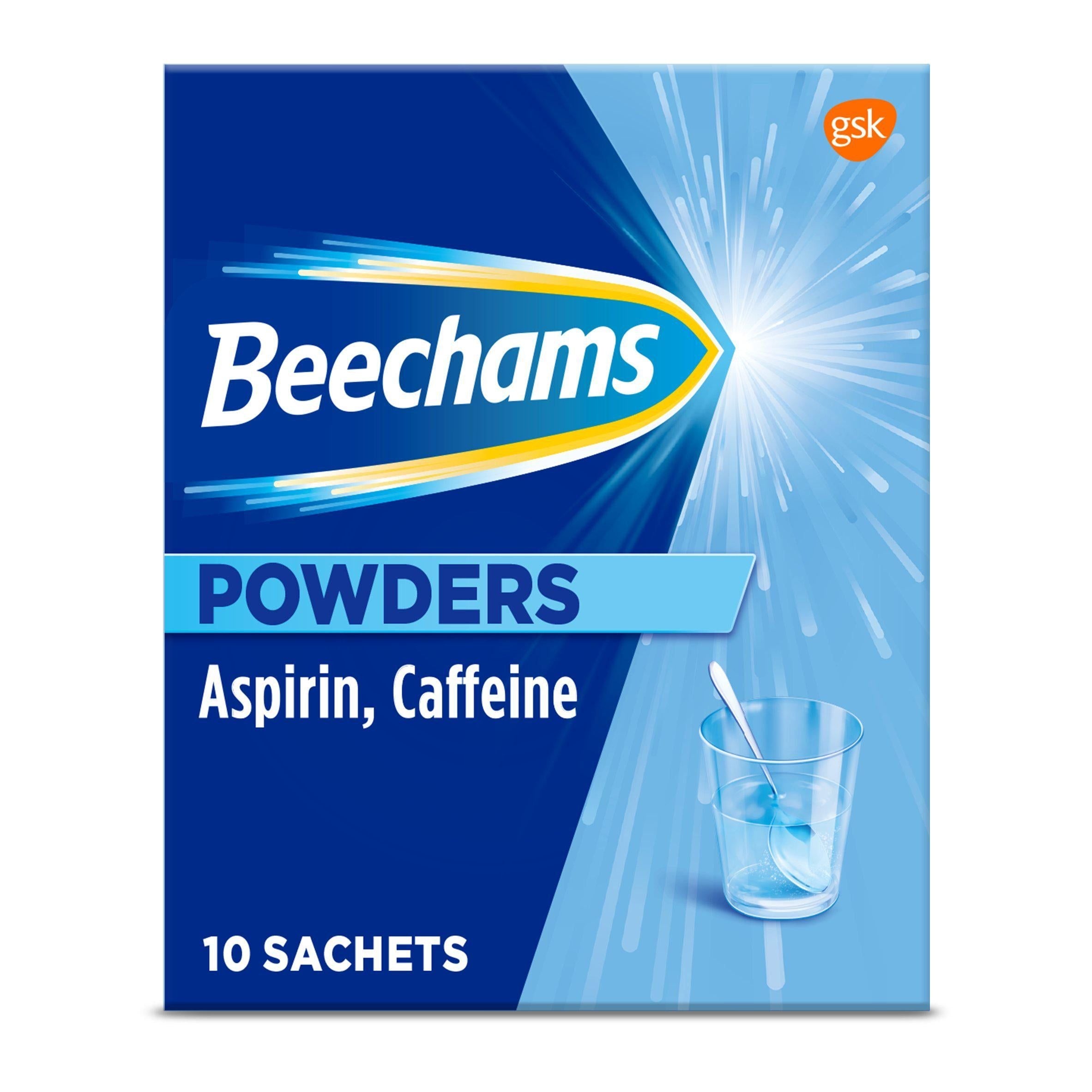 Beechams Cold & Flu Powders Pain & Fever Relief Aspirin & Caffeine x10 - McGrocer