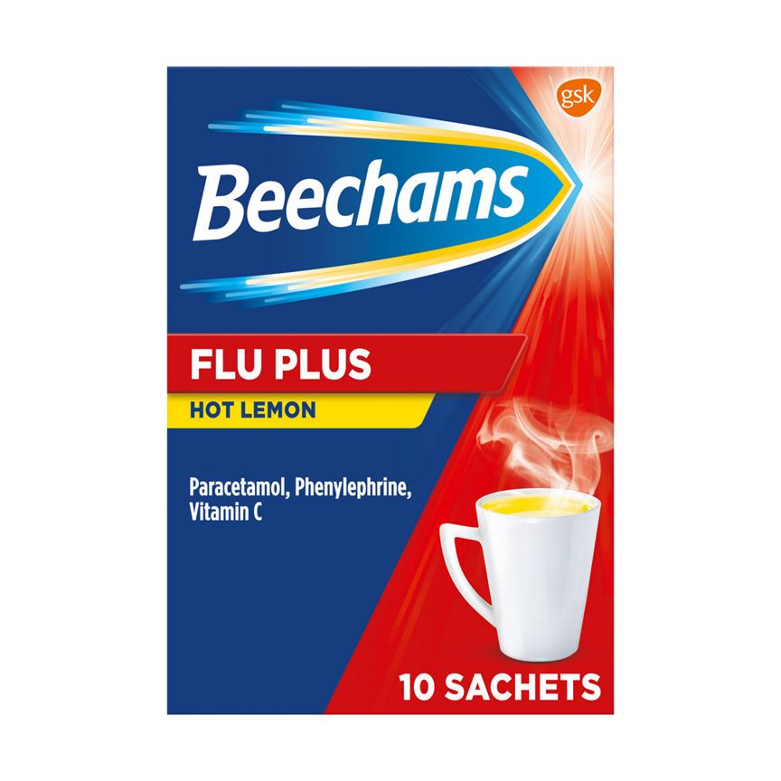 Beechams Flu Plus Hot Lemon 10 Sachets - McGrocer