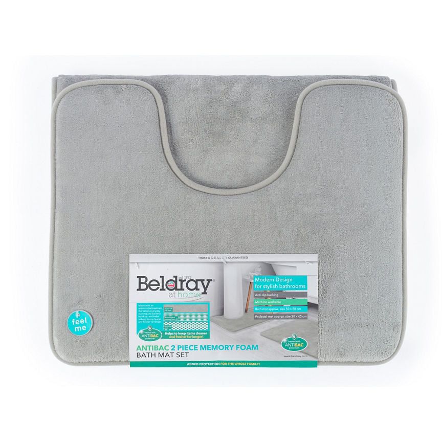 Beldray Beldray Antibac Memory Foam Bath Mat 2 Piece Set - McGrocer