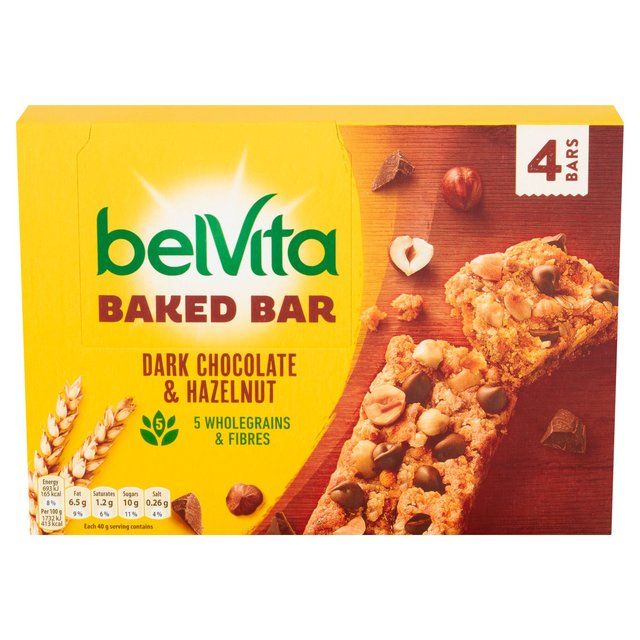 Belvita Dark Chocolate & Hazelnut Baked Bar  Multipack   4 per pack - McGrocer