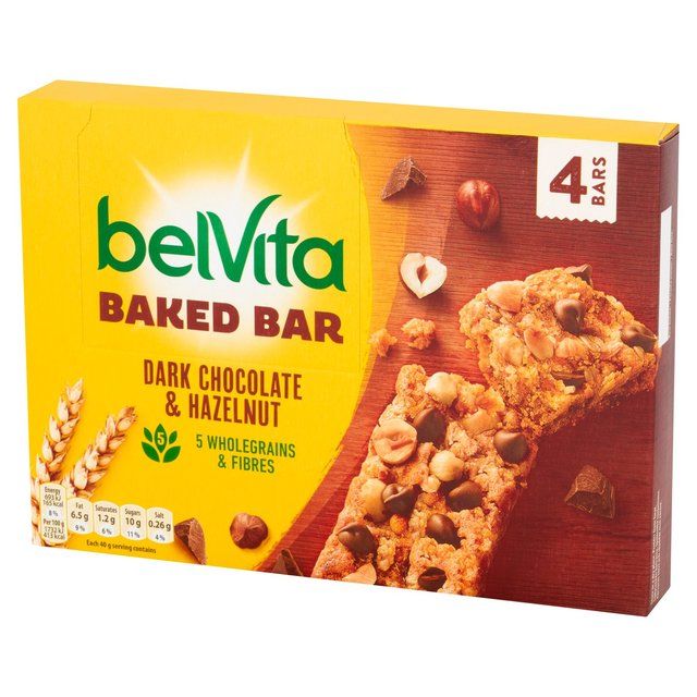 Belvita Dark Chocolate & Hazelnut Baked Bar  Multipack   4 per pack - McGrocer