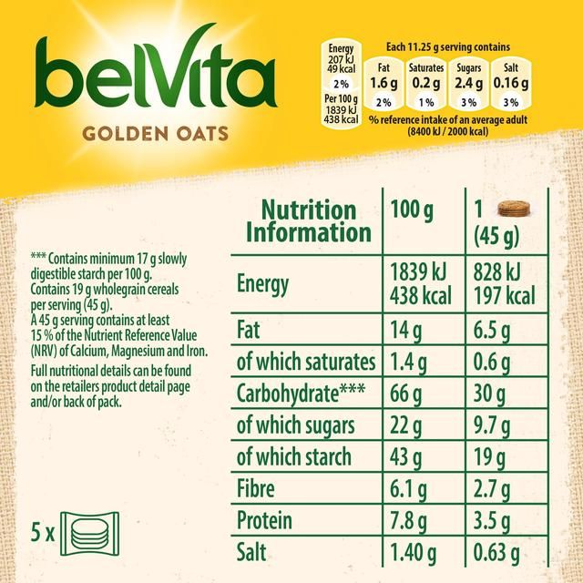 Belvita Golden Oats Breakfast Biscuits   5 per pack - McGrocer