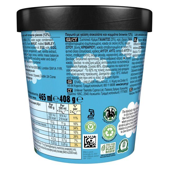 Ben & Jerry's Chocolate Fudge Brownie Ice Cream Tub   465ml - McGrocer