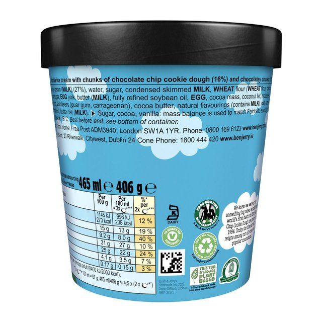 Ben & Jerry's Cookie Dough Vanilla Ice Cream Tub    465ml - McGrocer