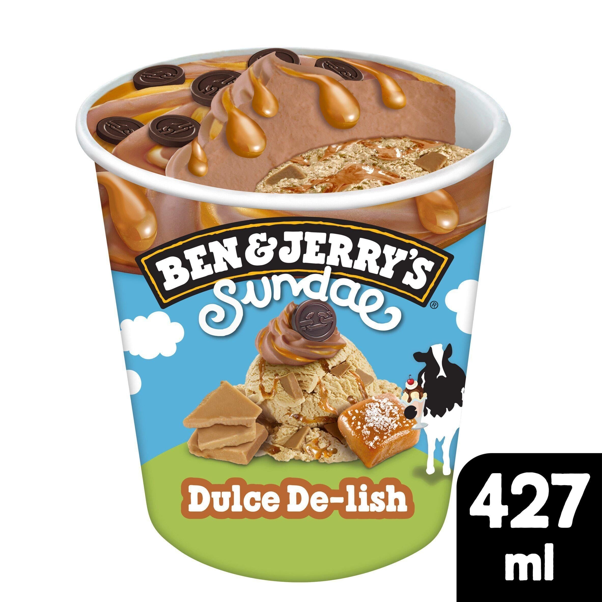 Ben & Jerry's Sundae Dulce De Lish Caramel Ice Cream Tub 427ml - McGrocer